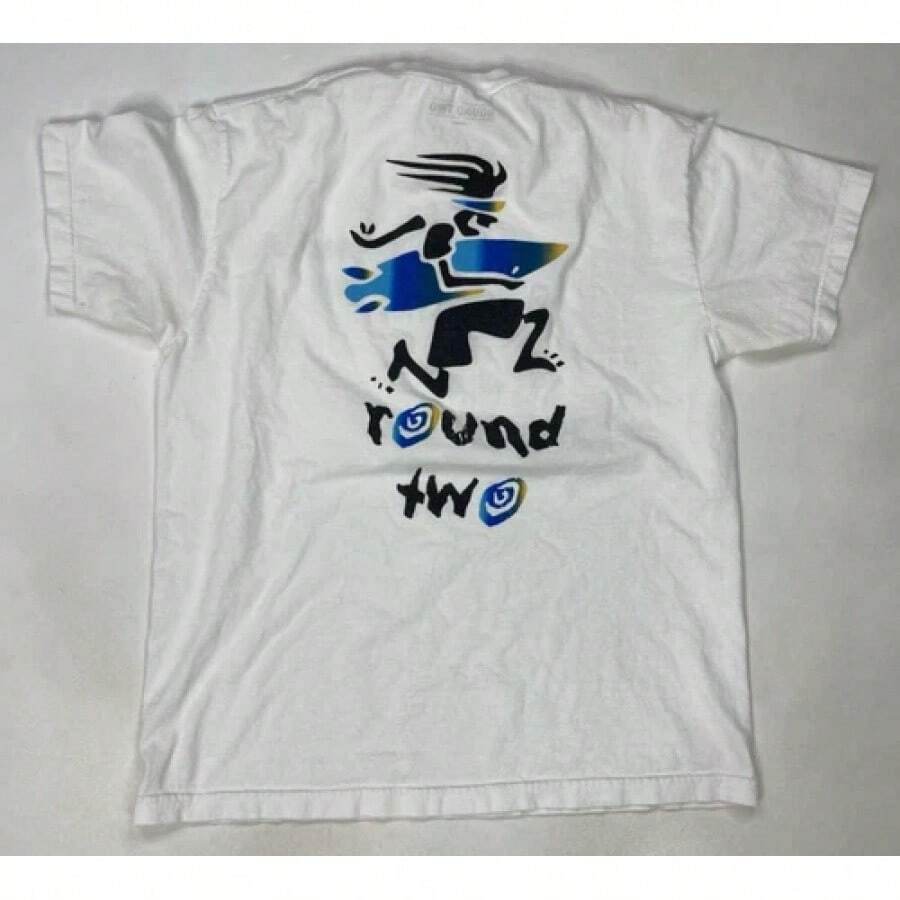 Round Two Surf Graphic T-shirt Men Large White Short Sleeve Round 2blusas para mujer playeras de mujer vestidos casuales para mujer y2k playeras deportivas para mujer verano camisetas ropa de mujer Fashion Perfect For Daily - Blanco - Ver 1