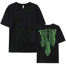 Camiseta de moda Y2k con estampado de esqueleto verde, esta es SpinalTap, camisetas Il, estilo punk hip hop, ropa de calle unisex, camiseta de algodón holgada para mujer. - Negro - Ver 6