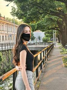 1件裝 UPF50+ 女用防曬面罩，透氣冰絲網布，可調節耳掛，防紫外線，輕量，黑色，適合戶外騎行、跑步、開車，時尚百搭 - 彩色 - 查看 8