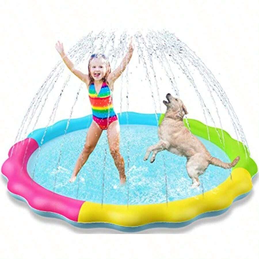 Jasonwell Splash Alberca para Niños - Albercas Grandes Familiares Alberca para Perro Alberca Inflable Juguetes de Agua para Niños Niñas de 3 4 5 6 7 8 años de Verano al Are Libre 59 - Multicolor - Ver 1