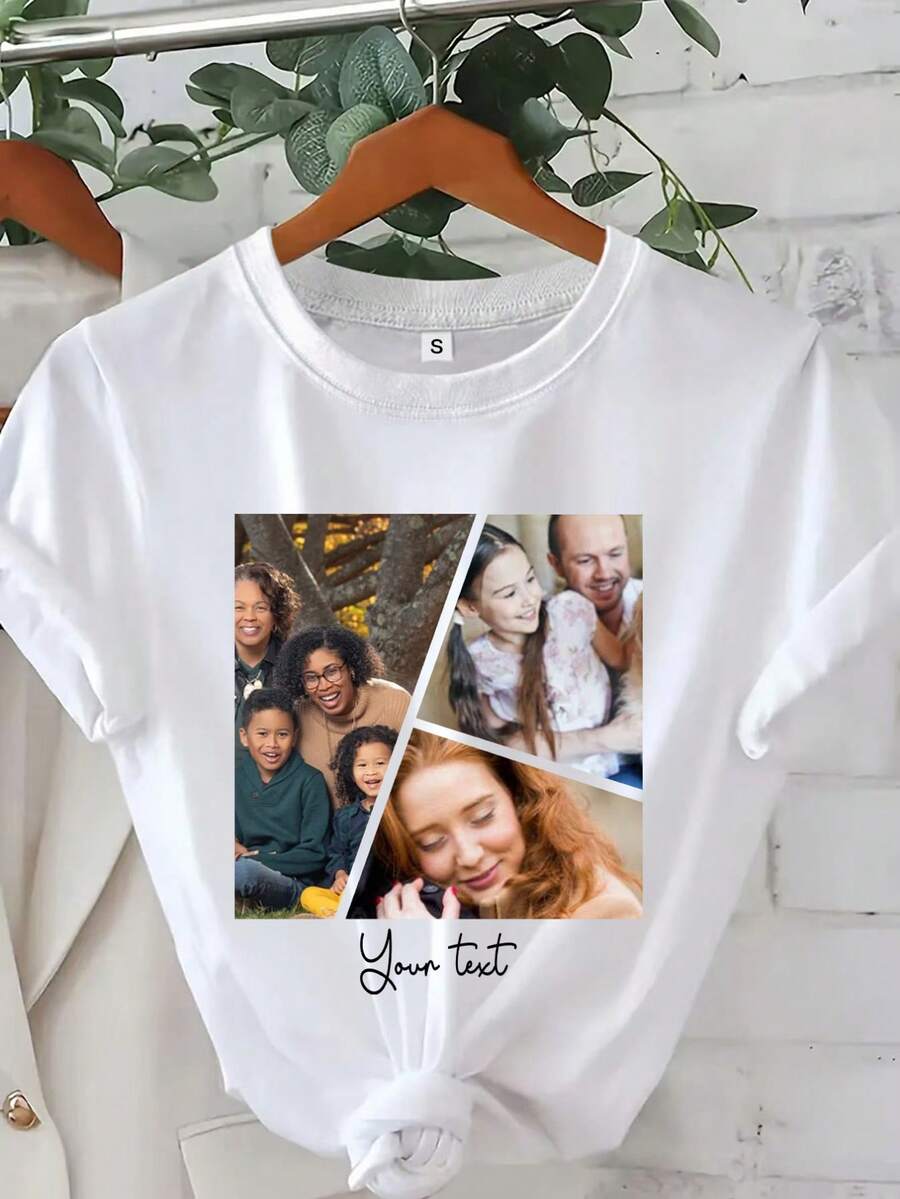 Camiseta personalizada con foto y texto, Camiseta personalizada con foto, Camiseta para despedida de soltera, Regalo de cumpleaños con foto de cara personalizada, Camiseta de cumpleaños con foto, Camiseta de novia, Camiseta de foto de favor de despedida de soltera, Camiseta personalizada para despedida de soltera - Blanco - Ver 1
