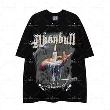 Fashionable Letter Print Short-Sleeved T-Shirt For Men And Women, American Summer Style, Made Of Heavyweight Pure Cotton, Loose Fit, Round Neck. - 白色 - 查看 5