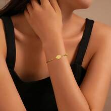 Adjustable Fashion Luxury High-End Stainless Steel Bracelet, Cross Stainless Steel Buddhist Bead Bracelet, Versatile Cross Bracelet - Yellow Gold - View 2