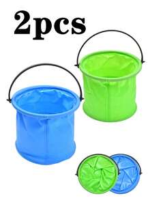 Foldable Bucket With Handle, Mini Collapsible Beach Bucket, Pencil Wash Bucket, PVC Paint Bucket, Multi-Functional Foldable Fishing Bucket For Outdoor Use, Gardening Watering, Cruise Cleaning, Camping, Travel, Beach, Pool, Picnic Essentials - Folding Bucket - View 21