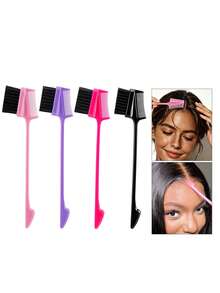 2pcs Edge Control Brushes, Suitable For Hair Edge And Eyebrow Styling In Women,Special For Real Hair Wigs - Multicolor - View 1