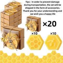 20pcs/Set Baby Shower Bee Themed Gift Set, Includes Honeycomb, Bee Shaped Items, Gift Box, Thank You Card And Cute Accessories, Suitable As Guest Favors, Gender Reveal Party Souvenirs, Wedding Gifts, Decorations, Halloween And Christmas Presents. - Multicolor - View 7