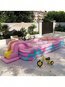Large Inflatable Swimming Pool, Relaxing Inflatable Water Pool For Yard, Perfect For Patio, Garden, Balcony, Comfortable And Relaxing, Foldable For Easy Storage, Suitable For Indoor And Outdoor Use, Multiple Sizes Available, Ideal Birthday/Holiday Gift - A - View 4