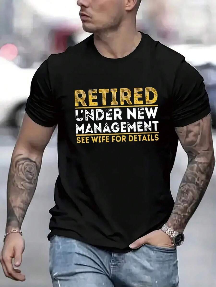 Camiseta Casual de Manga Corta para Hombre, 1 pieza, 100% algodón grueso - Cuello redondo cómodo, suave y atractiva. - Negro - Ver 1