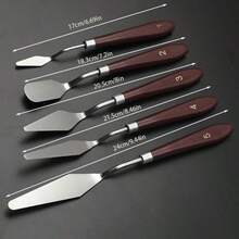 5件套不锈钢画刀套装!包含1把免费塑料调色刀,推荐给专业艺术家,适用于厚涂、浮雕肌理、风景肌理创作,尖头调色刀,是送给艺术专业人士的完美绘画礼物。 - 油畫刮刀 - 查看 8
