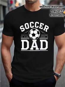 Men's Graphic Soccer Jersey - Soft And Breathable Cotton, Crew Neck, Short Sleeves, Sporty Jersey Style, Suitable For Matches, Training And Casual Wear - Ideal Father's Day Gift (Black And White Print) - Machine Washable, Regular Fit, Moisture-Wicking Fabric, Sports Fan Apparel, Bold Print Design. - 黑色 - 查看 8