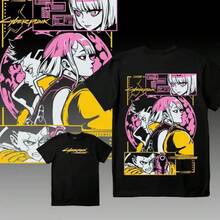 Camiseta de Cyberpunk t shirt  Streetwear 100% Algodón A311  Estampado Espina Cibernética Streetwear Unisex Cuello Redondo Manga Corta Estilo Regular Ropa Casual de Calle para Hombres y Mujeres Tallas Disponibles S a 3XL - Negro - Ver 3