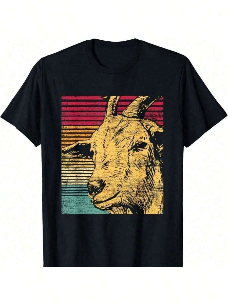 100% Cotton T-Shirt With Print Of Plant-Loving Dad And Black Russian Terrier Dog Hiding In The Leaves, Short Sleeve, Breathable And Comfortable - 黑色 2 - 查看 1