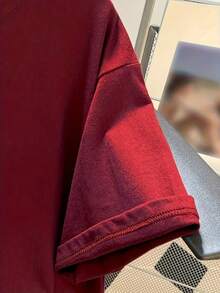 Women's Sheer Short Sleeve T-Shirt - Burgundy - View 3
