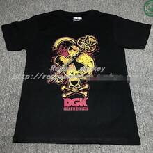 [Reggae Monkey] Camiseta de manga corta con diseño de calavera y corona de la marca de moda urbana extranjera DGK, estilo hip-hop. - Blanco - Ver 5