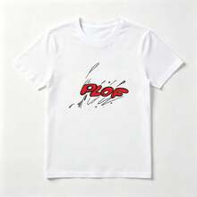 3D Pink Letters Sweet And Tender White Cotton T-Shirt - Putih - View 1