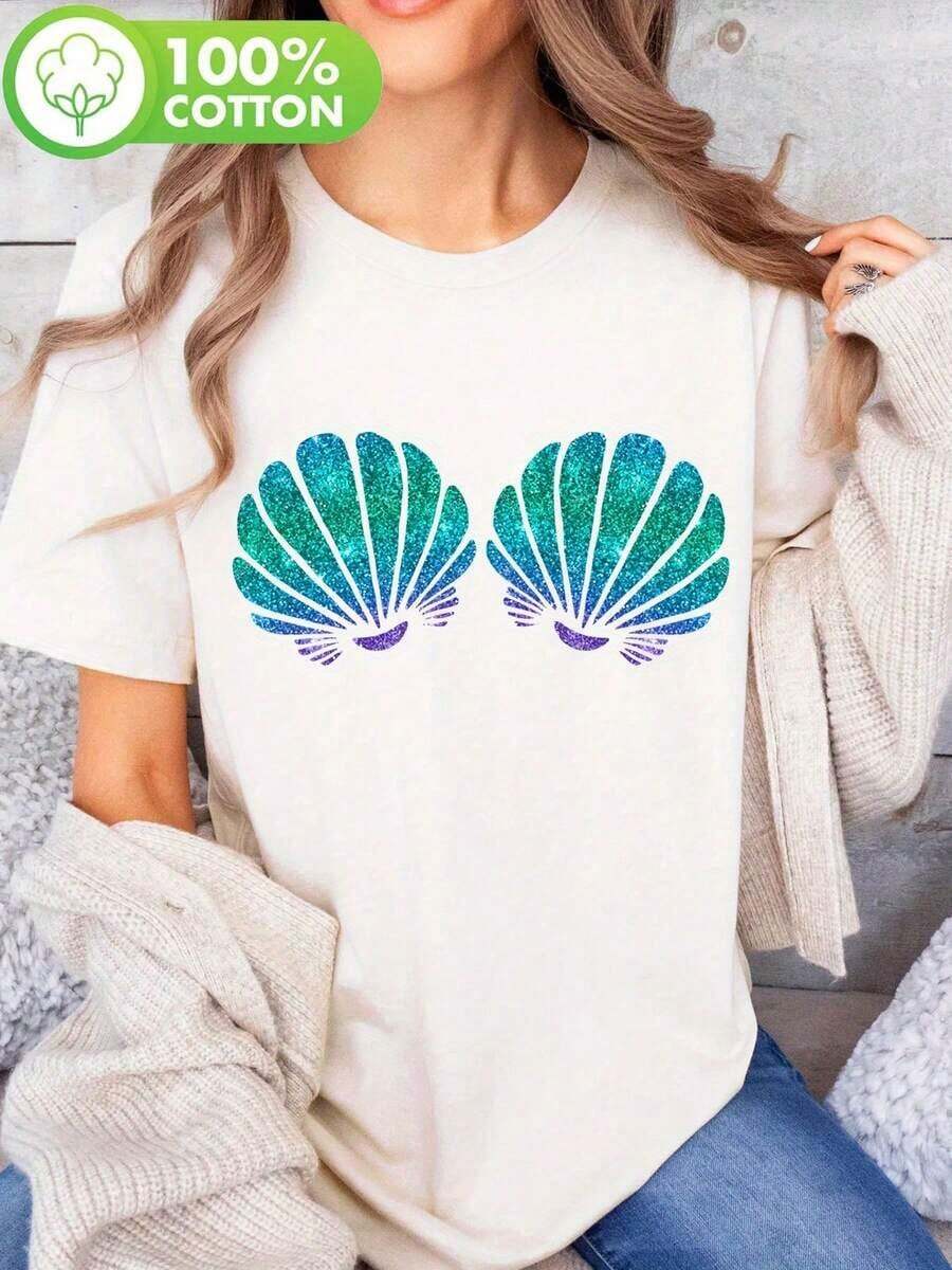Women's Casual Summer T-Shirt With Vibrant Prints, Lemon, Gelato, And Wine Design - Short Sleeve, Round Neck, All-Season Top, Casual Summer Top | Vibrant Design T-Shirt | Comfortable Fit, Italian Fashion - 白色 3 - 查看 1