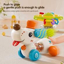 UINLE Baby Baby Highchair Suction Cup Spinning Toy, Multifunctional Puppy Shaped Feeding Assistant, Baby Tabletop Rattle, Sensory Developmental Toy - Multicolor - View 5