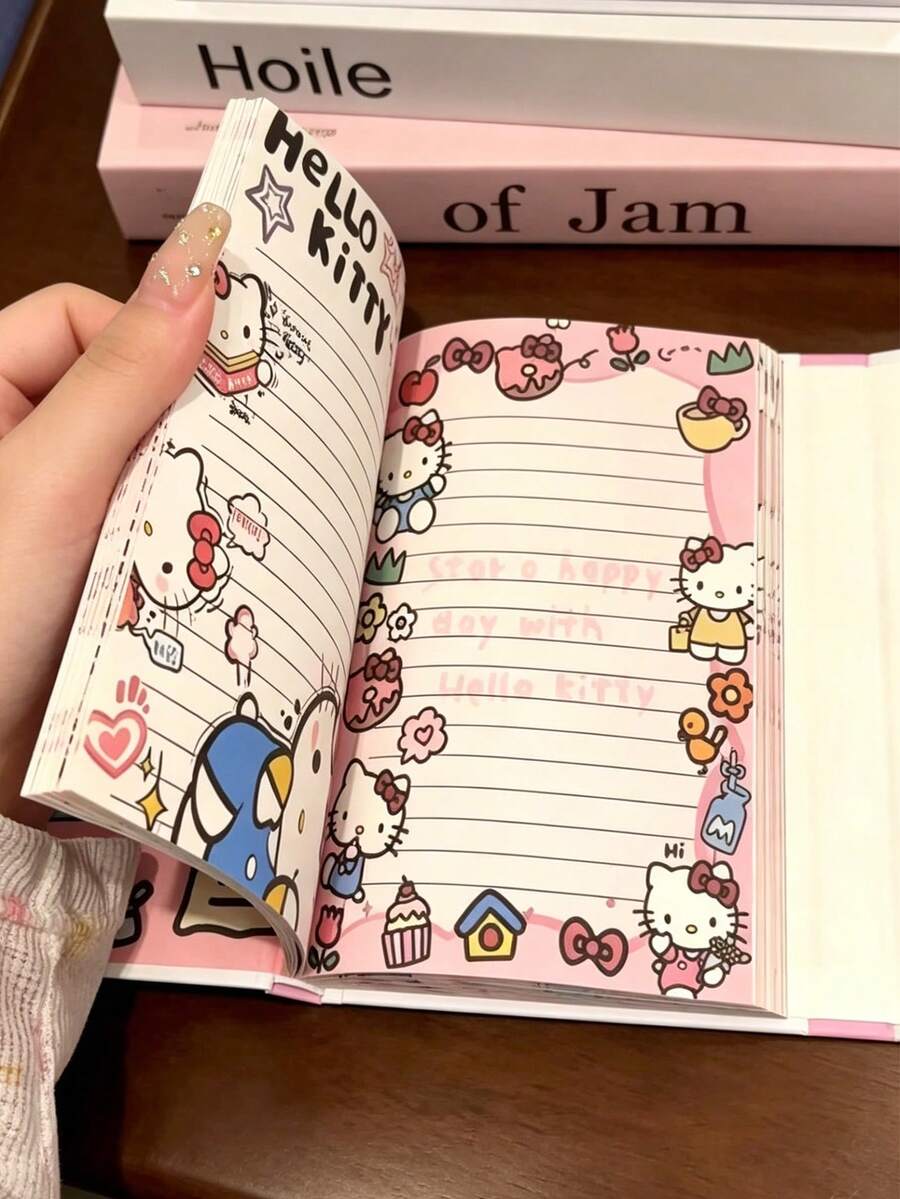 SANRIO Hello Kitty A5螺旋笔记本,可爱卡通内页,多种风格可选,学生文具办公用品,美观文具礼品 - KT款 - 查看 1