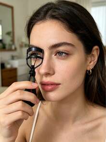 Portable Eyelash Curler, Black Eyelash Curler, Curling And Shaping, Non-Damaging To Lashes, Eyelash Lifting, Big Eyes, Suitable For Daily Makeup Eyelash Curling - Black - View 4