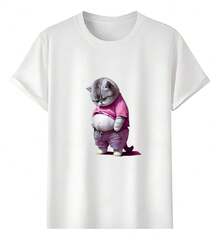 Playeras Gato Gordo En Ropa Rosa Makeup bag Beach towel Decoración para el hogar Alfombra baño Bathroom accessories Dispensador de jabón líquido Shower head - Blanco - Ver 11
