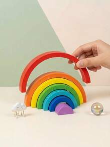Khối gỗ xếp hình cầu vồng, tự lắp ráp, giáo dục sớm, đồ chơi xếp hình bằng gỗ, đồ dùng học tập, đồ dùng học sinh, văn phòng phẩm, đồ dùng học tập, cầu vồng, giáo dục mầm non, khối gỗ cảm giác, đồ chơi bằng gỗ, khối gỗ cầu vồng cao, đồ chơi, đồ chơi bằng gỗ, khối gỗ cầu vồng cao, đồ chơi - Nhiều màu - Xem 2