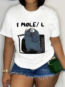 Oferta por tiempo limitado, cantidad limitada disponible,  relámpago, camisas de mujer, camisetas de mujer Camisetas casuales de manga corta y cuello redondo para mujer, ideales para primavera y verano, con estampado gráfico. - Blanco - Ver 1