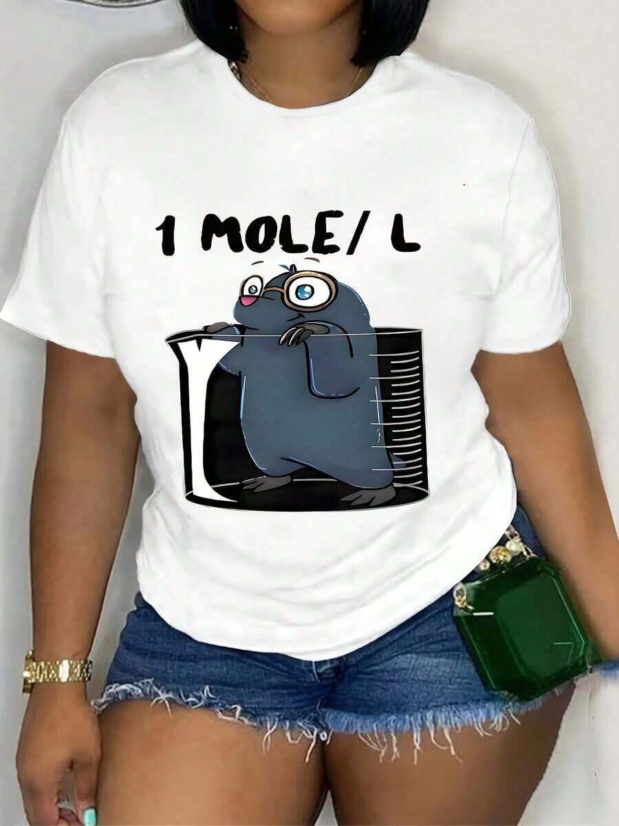Oferta por tiempo limitado, cantidad limitada disponible, relámpago, camisas de mujer, camisetas de mujer Camisetas casuales de manga corta y cuello redondo para mujer, ideales para primavera y verano, con estampado gráfico. - Blanco - Ver 1