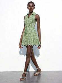 Maija Vestido camisero de mujer con bordado de flores en verde y blanco, versátil para todas las estaciones, corte relajado, elegante y cómodo, ideal para vacaciones de verano, playa, vacaciones, estilo bohemio chic. Vestidos cortos de verano para mujer, ropa de verano, vestidos de verano para mujer, ropa de verano para mujer, ropa de playa, ropa de playa bohemia, estilo de isla de vacaciones - Azul - Ver 10