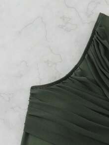 Swim Conjunto de playa de verano para mujer, traje de baño de una pieza de estilo minimalista, apto para el verano - Verde militar - Ver 3