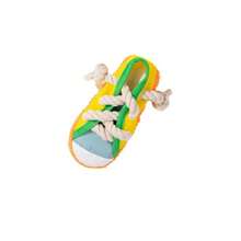 Zapatillas masticables para mascotas, zapatos de peluche con chirrido para perros, juguete para morder de cuerda de algodón para la dentición - Multicolor - Ver 1