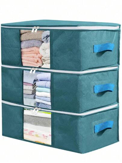 Bộ túi lưu trữ gấp gọn 20 cái/6 cái/3 cái, túi đựng quần áo & chăn ga gối dung tích lớn, túi lưu trữ tủ quần áo có thể gấp gọn cho áo len, gối, chăn & sắp xếp đồ gia dụng, lưu trữ tiết kiệm không gian cho gia đình