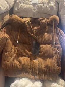 PUFF JACKET - WARM AND LINED WINTER JACKET - COAT - WOMEN'S COLD WEATHER BLOUSE FOR PARTIES - 鏽棕色 - 查看 6