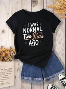 I'm A Regular Women's T-Shirt From Two Years Ago - A Casual Short-Sleeved, Crew-Neck Tee With Bold White And Orange Text Prints, Machine Washable, Suitable For Moms, With A Comfortable Fit For All Seasons, A Fun T-Shirt For Moms. Women's Blouses > Clothing - 黑色 - 查看 7