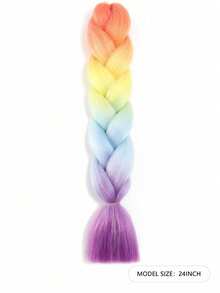 3pcs/Set 24-Inch Ombre Pink Synthetic Braiding Hair Extensions, Cocok Untuk Box Braids, Gaya Rambut Liburan Dan DIY, Ekstensi Rambut Kepang Lembut Dan Halus Untuk Wanita - MultiWarna - View 15
