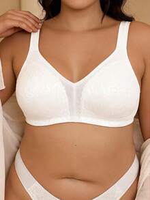 EssElegance, Adjustable Straps, Wire-Free, Push-Up, Everyday Bra, All Seasons - White - View 1