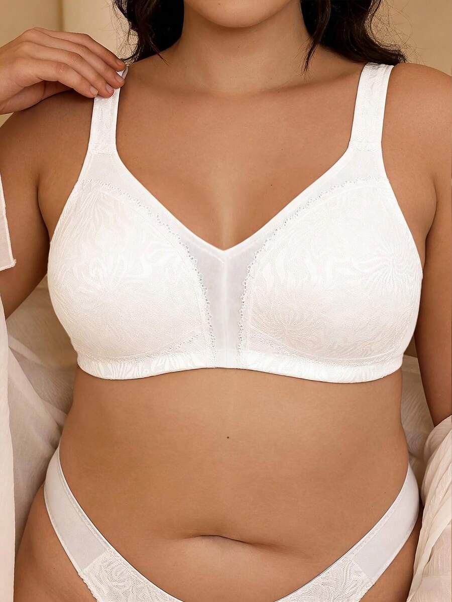 EssElegance, Adjustable Straps, Wire-Free, Push-Up, Everyday Bra, All Seasons - White - View 1