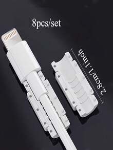 8pcs PVC Durable Charging Cable Protector Sleeves, Suitable For Phone, USB, Tablet Data Cables, Non-Electronic Accessory For Charger Cord Protection - Upgraded Version - View 5