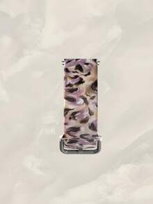 1pc Silicone Watch Band With Purple And Yellow Leopard Print Pattern, 20/22mm Universal Soft Elastic Breathable Replacement Strap, Compatible With Samsung, Honor Smartwatches - Silicone Printed Band, Fits GT2/GT3, Watch 3/Galaxy, Elegant Versatile Daily Accessory Strap, Suitable For Men And Women, Thoughtful Gift For Sports Watch - Multicolor - View 3