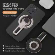 Multifunctional Foldable Phone Stand, 360° Rotatable Dual-Sided Magnetic Holder With Press Release Button, Innovative Magnetic Mount, Universal Phone Bracket For Office & Sports Use - Multicolor - View 2