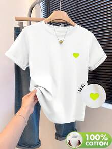 Women's 100% Cotton Embroidered Short-Sleeved T-Shirt With A Round Neck, Made From Soft, Skin-Friendly, Breathable, And Comfortable Fabric. Ideal For Year-Round Wear, Perfect For Casual Outings, Machine Washable, And Ideal For Art And Design Lovers With A Unique Style. - 白色的 - 查看 1