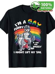 Camisetas Para Mujer AlgodónCamiseta de Algodón Estilo Retro con Diseño de Lobos Arcoíris - Orgullo LGBTQ+ Frase Divertida - Perfecta para Fiestas y Celebraciones - Para los Amantes de la Cultura Furry - Única en su Estilo y Comodidad -  2023 - Ideal Regalo para Amigos mundial 2026 - Negro - Ver 6