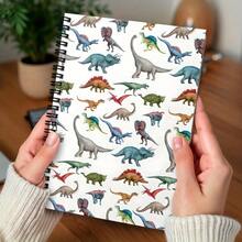 1pc Lined Spiral Notebook With Vibrant Dinosaur Pattern - Ideal For Educational Use, Workplace, Gifts For Friends And Colleagues, And Scrapbooking Materials - D - View 3