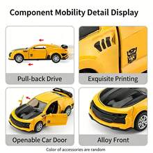4pcs Alloy Car Model Toys, Realistic Sports Car Set With Openable Doors, Suitable For 3-6 Years Old Boys And Girls Gift - Multicolor - View 9