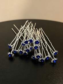 20PCS Exquisite Crystal Rose U-Shaped Hair Pins, Multi-Color Rhinestone Bridal Wedding Dress Styling Hair Accessories, Ethereal Versatile Hanfu Hair Pins For Photography/Wedding/Performance - Multicolor - View 13