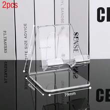 1/2pcs Transparent Portable Phone Stand, Acrylic Phone Holder, Non-Slip Desktop Phone Bracket, Suitable For Desk, Desktop Accessories - Two Transparent Colors - View 11