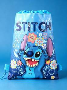Disney Túi thể thao học sinh Stitch Back To School, túi dây rút nhẹ, dung tích lớn, dùng đi học, túi đựng đồ leo núi, túi dã ngoại, túi dây rút xách tay. - Nhiều màu - Xem 4