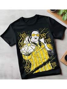 Camiseta unisex, exclusiva camiseta vintage unisex de anime, perfecta para fans de manga.Ideal Gifts for Thanksgiving, Christmas, And Anime Enthusiasts,ropa de mujer blusas para dama casuales camisas de mujer blusa blusas para mujer camisas,Graphic printed ,Skin-friendly,90s retro,Streetwear,Trendy casual tees - Negro - Ver 1