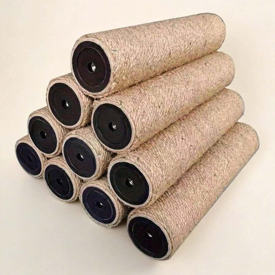2 piezas de postes rascadores de fibra vegetal natural para gatos, columnas de repuesto DIY para árbol de gato, material de marco de escalada para gatos hecho de cuerda de sisal