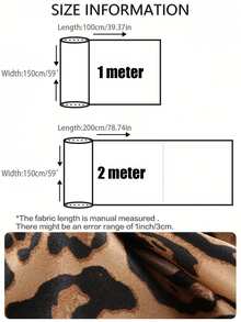 1pc Faux Silk Satin Leopard Print Fabric, Handmade DIY Sewing Material - Leopard Color - View 2