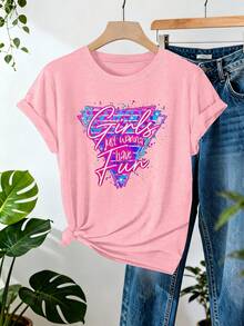 Nueva Camiseta de Verano para Mujer con Cuello Redondo, Top Básico Casual de Color Sólido Simple - Negro - Ver 8